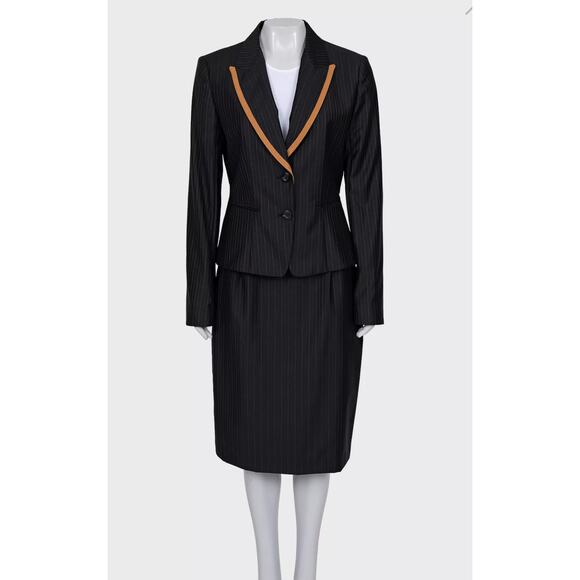 Christian Dior Black Wool Pinstripe Suit Sz. FR44 / XXL - Picture 1 of 6